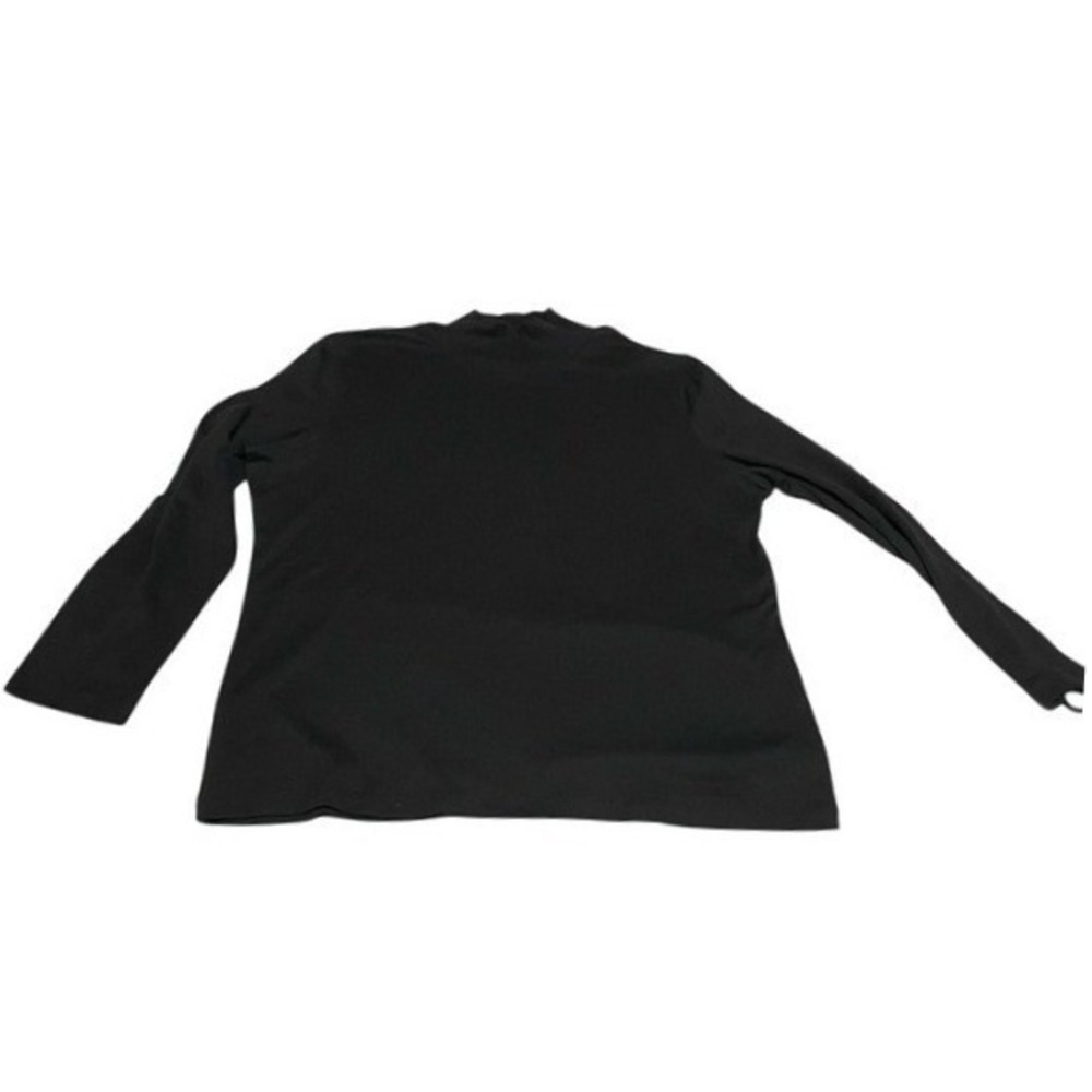 Talbots Woman Petites 1X Black Mock Neck Long Sleeve Pima Cotton Top‎